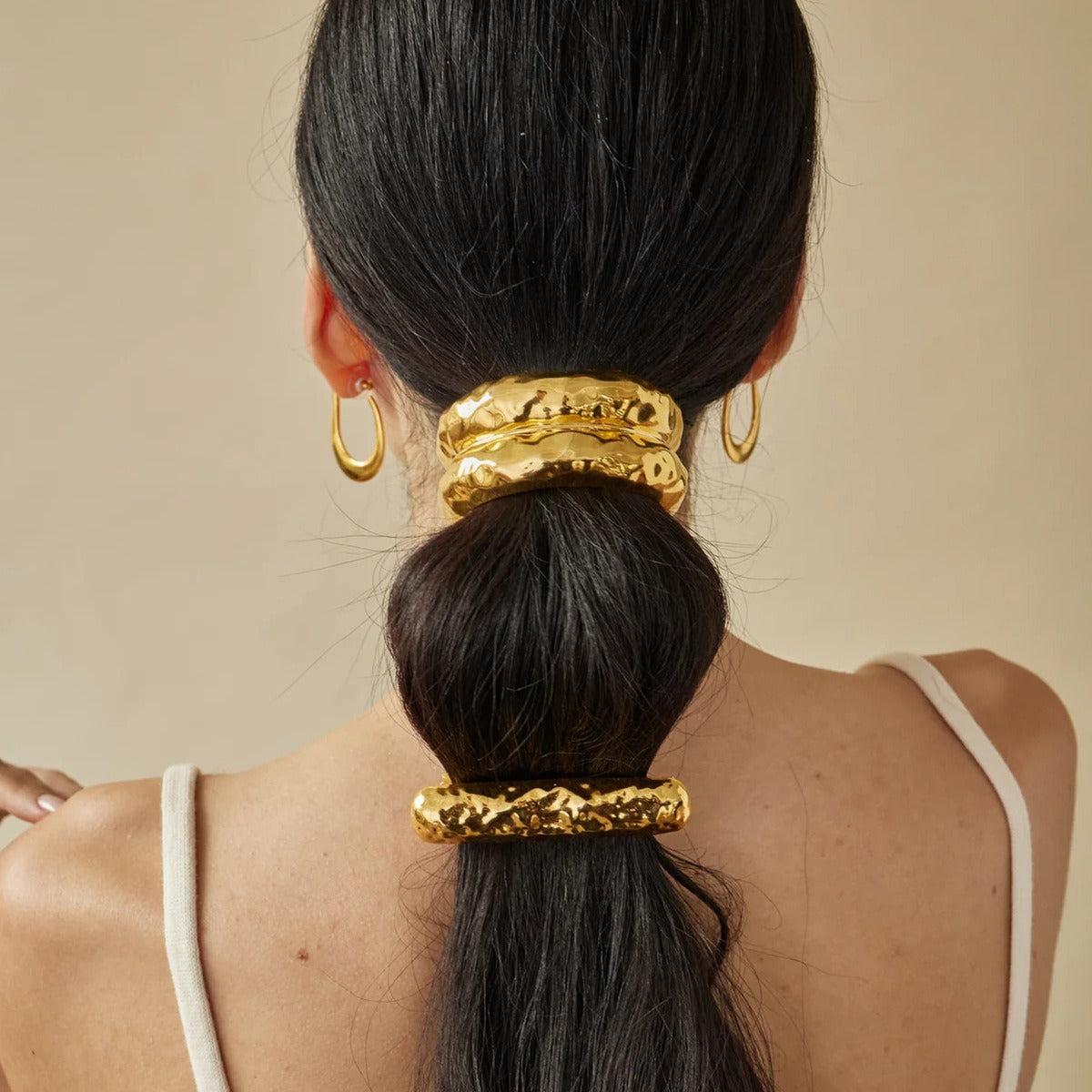 18K Guld Mode Trend Geometrisk Design Lätt Lyx Håraccessoarer