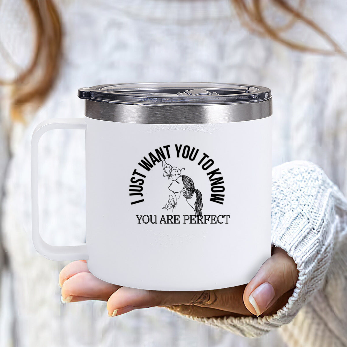 Tumbler Kaffe/te mugg med budskap