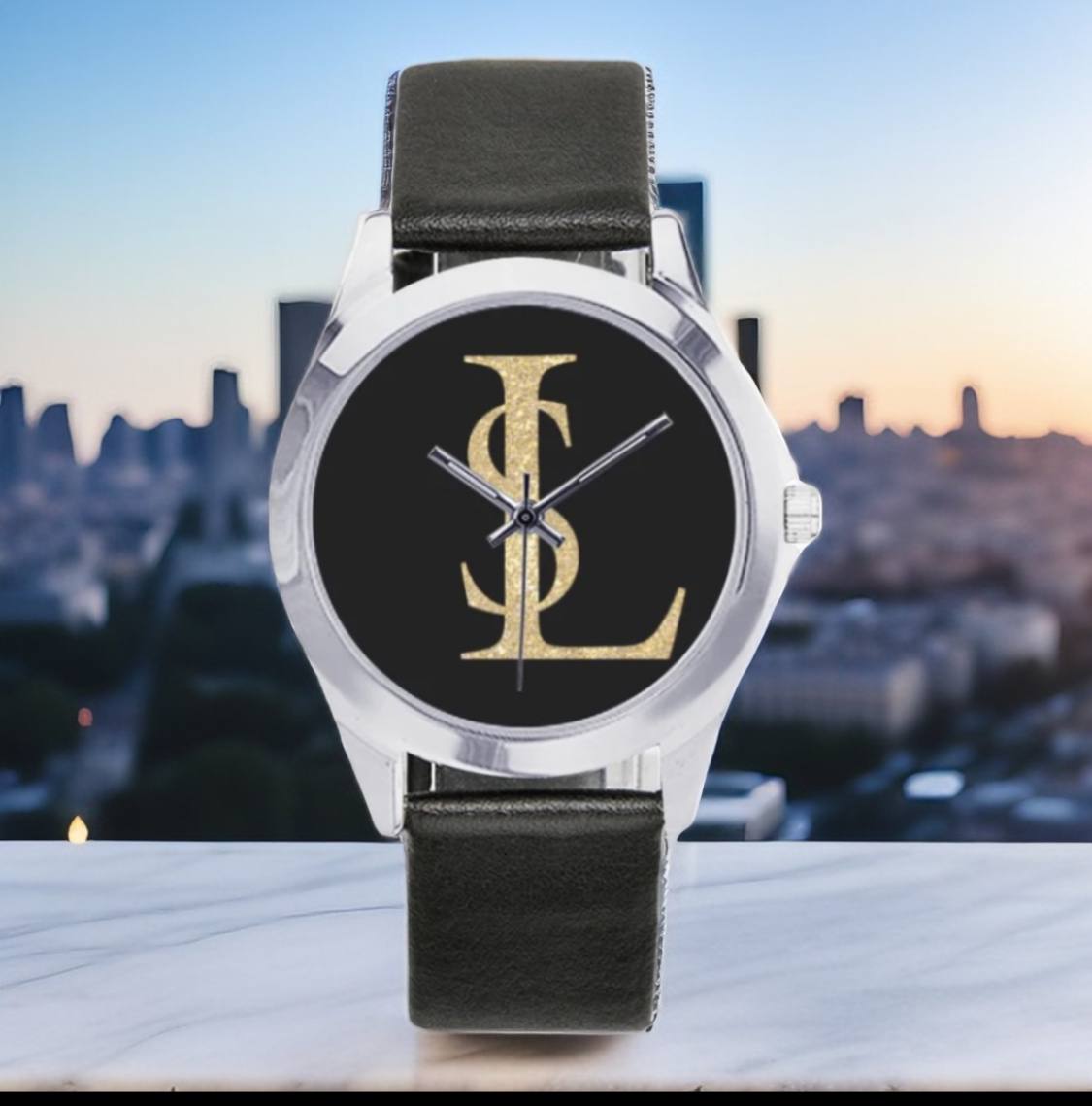 Tillbehör Unisex Silver-Tone Rund Läderklocka