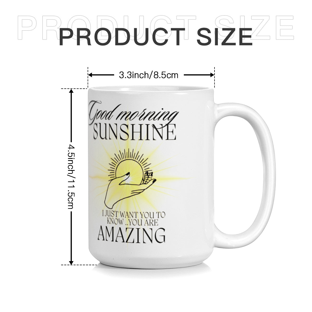 Vit keramikmugg med budskap