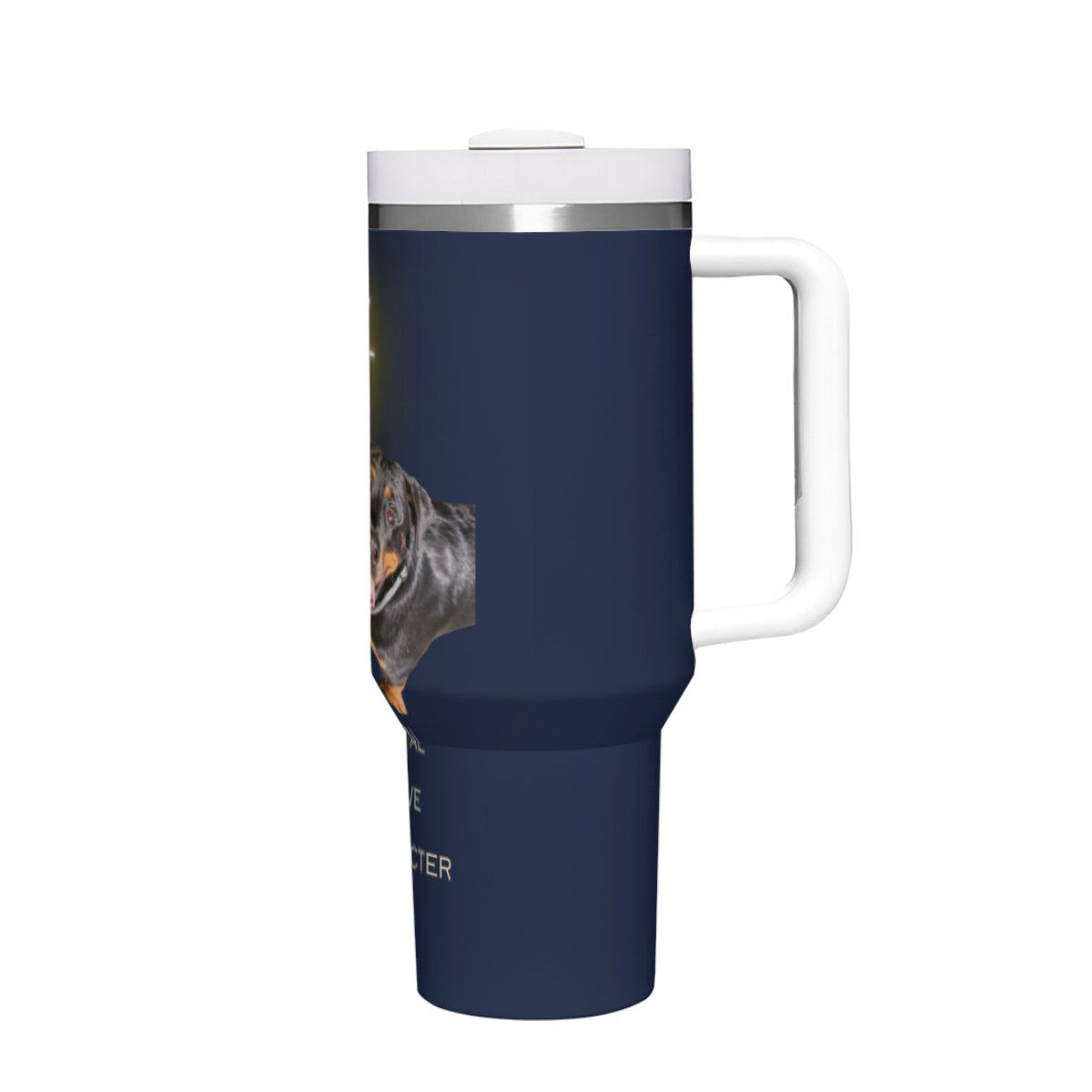 Tumbler i rostfritt stål med budskap