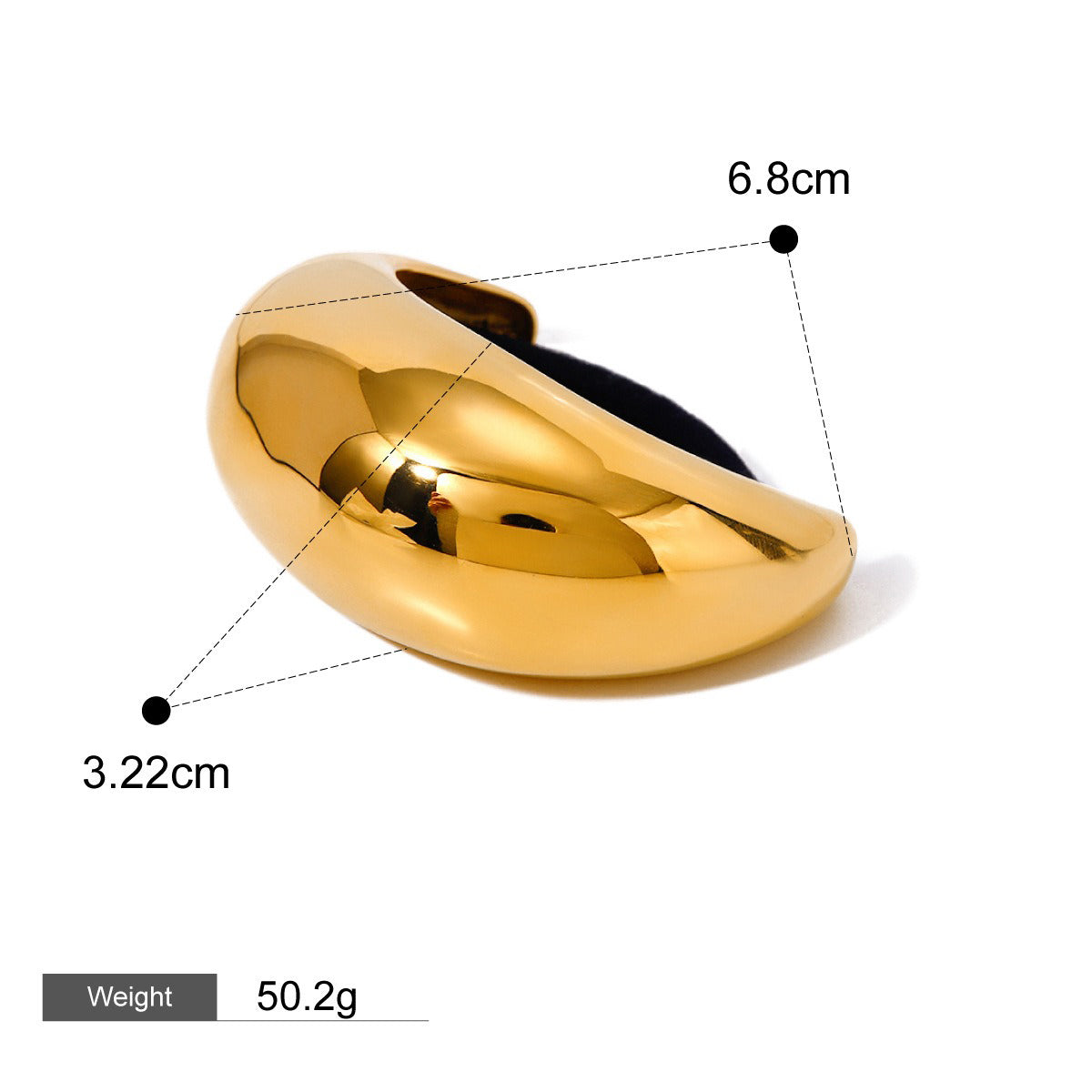 18K Guld Mode Trend Geometrisk Design Lätt Lyx Håraccessoarer