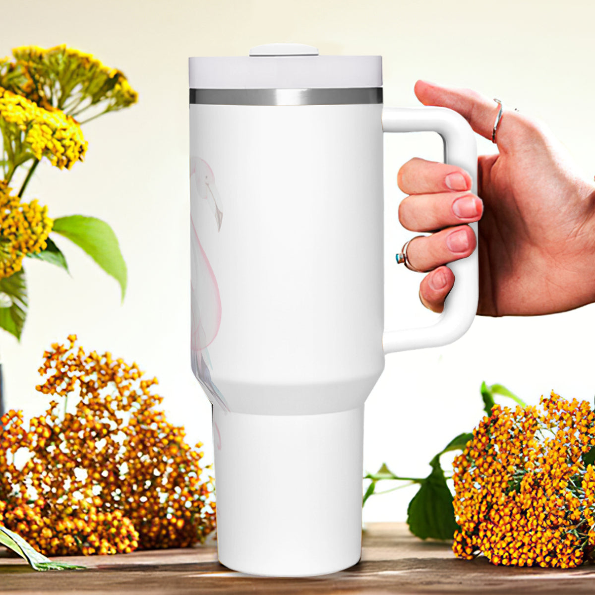 Tumbler i rostfritt stål med budskap