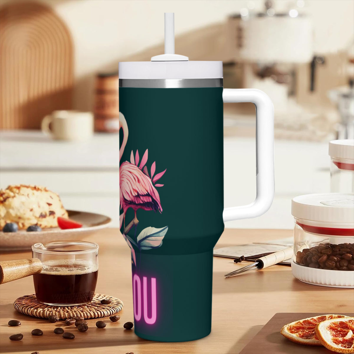 Tumbler i rostfritt stål med budskap