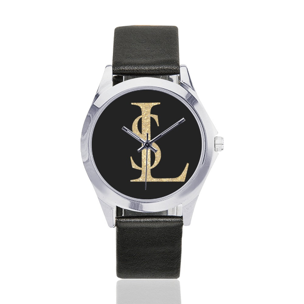 Tillbehör Unisex Silver-Tone Rund Läderklocka