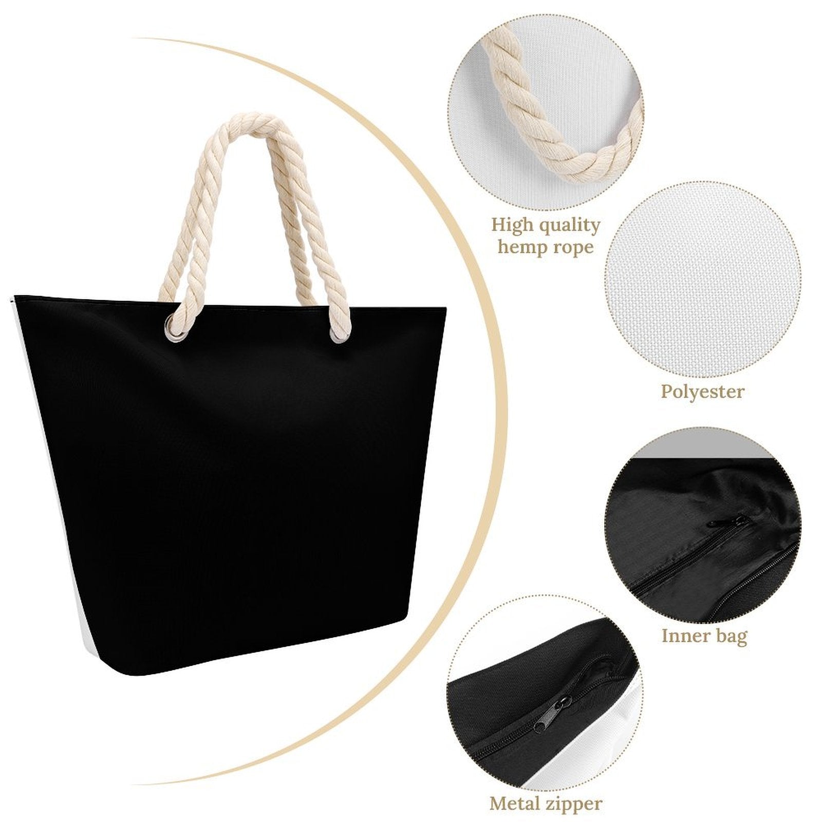 Strandväska med hamprep – rymlig & stilren tote för vardag & äventyr