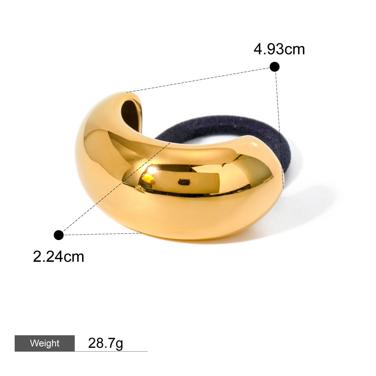 18K Guld Mode Trend Geometrisk Design Lätt Lyx Håraccessoarer