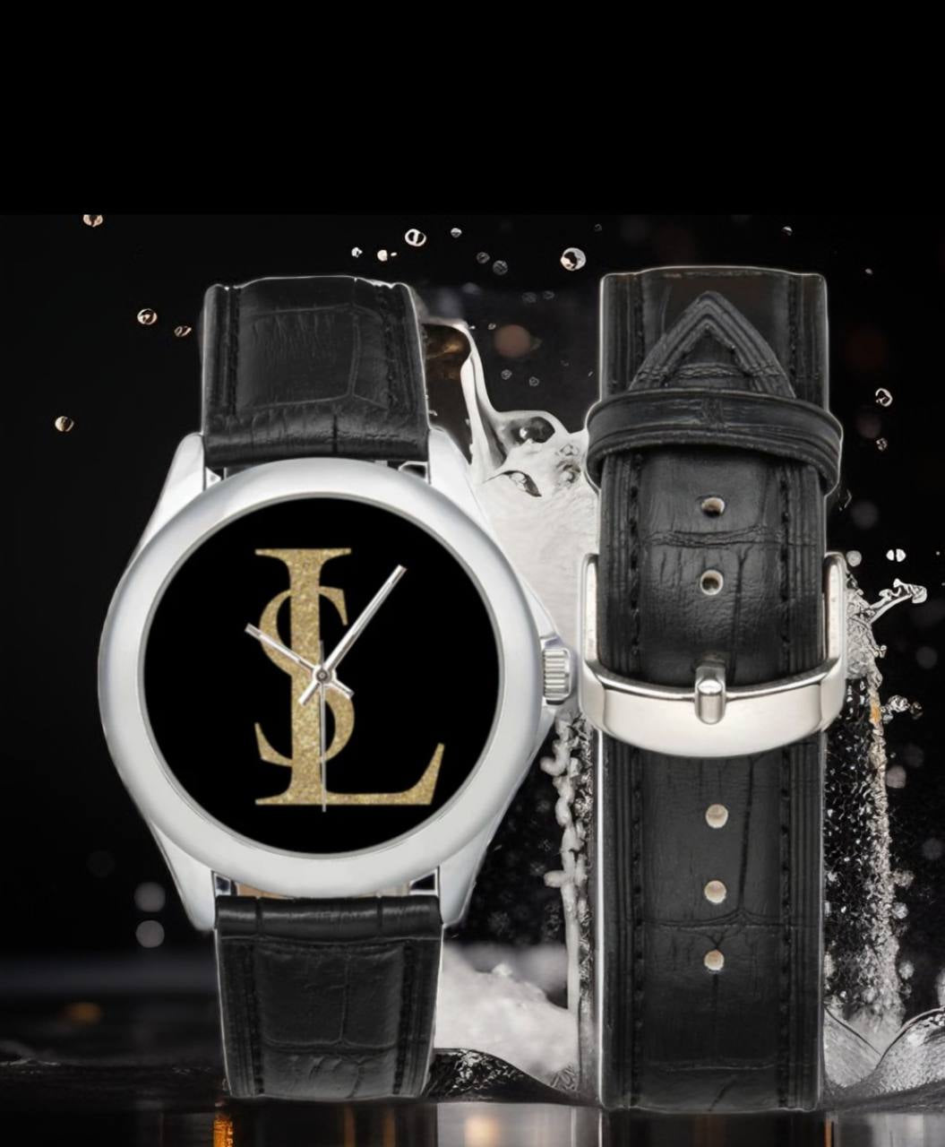 Tillbehör Unisex Silver-Tone Rund Läderklocka