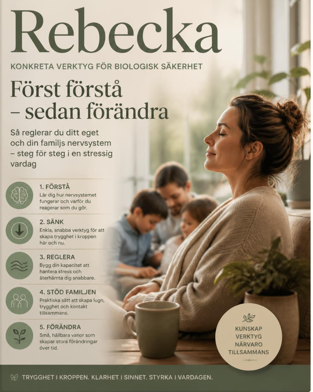 Först förstå sedan förändra

Så reglerar du ditt eget och din familjs nervsystem steg för steg i en stressig vardag
