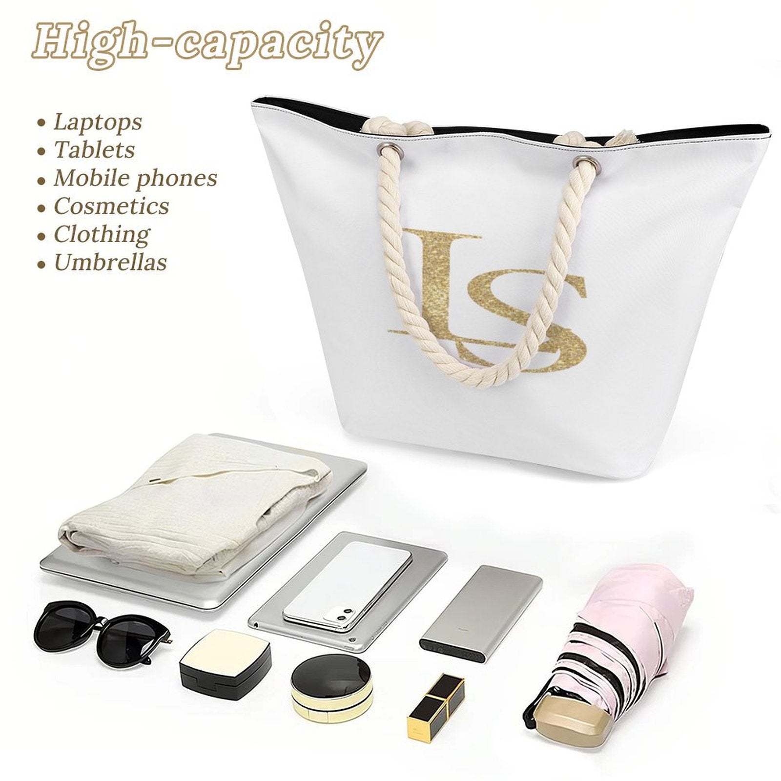 Strandväska med hamprep – rymlig & stilren tote för vardag & äventyr