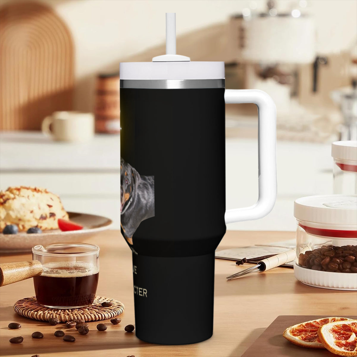 Tumbler i rostfritt stål med budskap