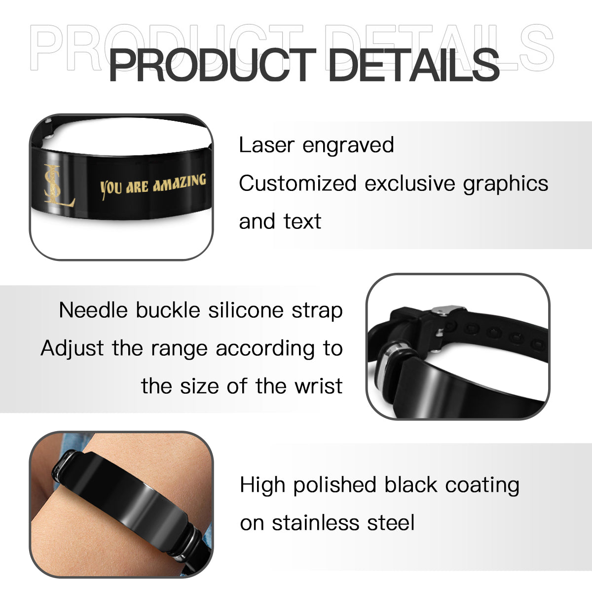 Accessoar - Armband med ingravering YOU ARE AMAZING