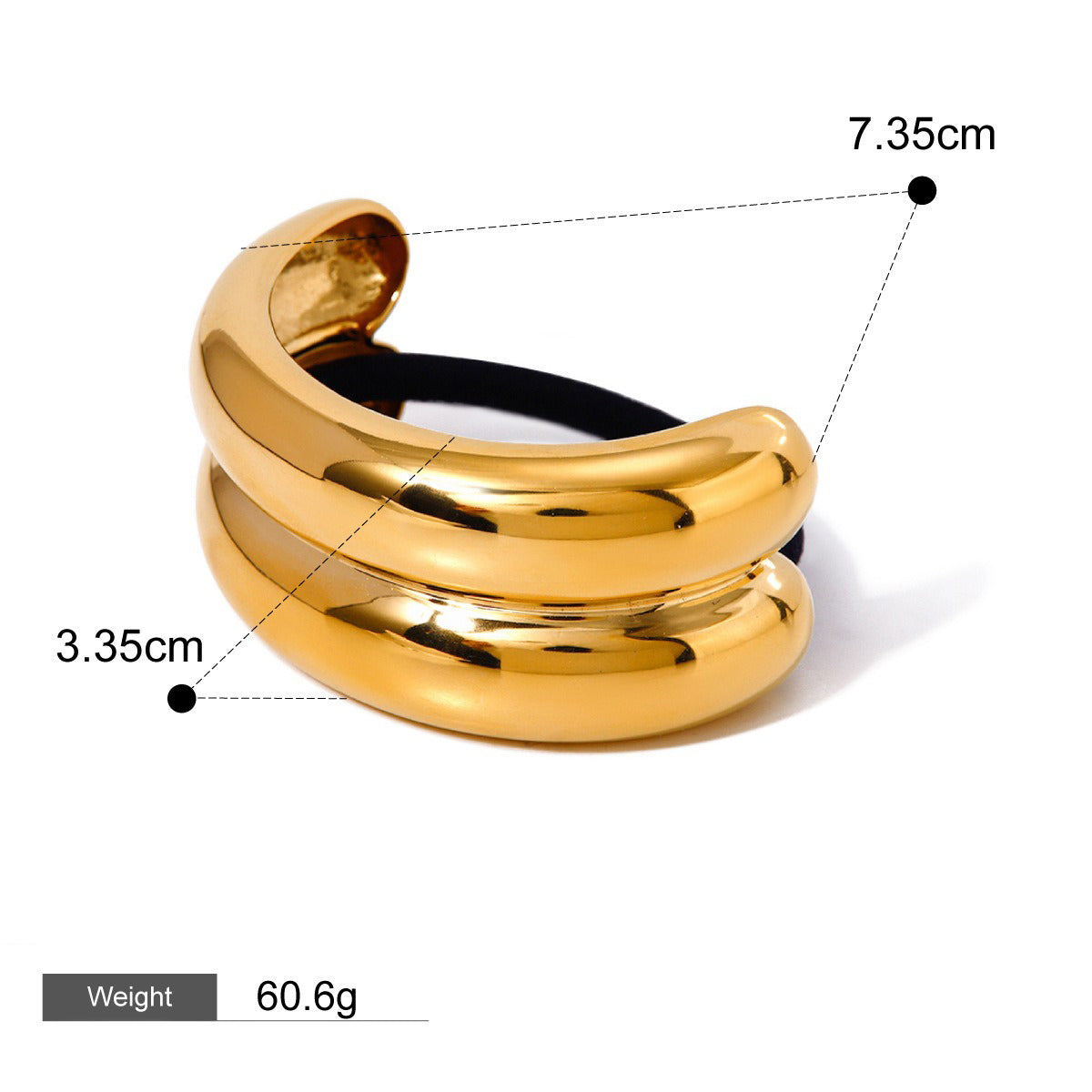 18K Guld Mode Trend Geometrisk Design Lätt Lyx Håraccessoarer