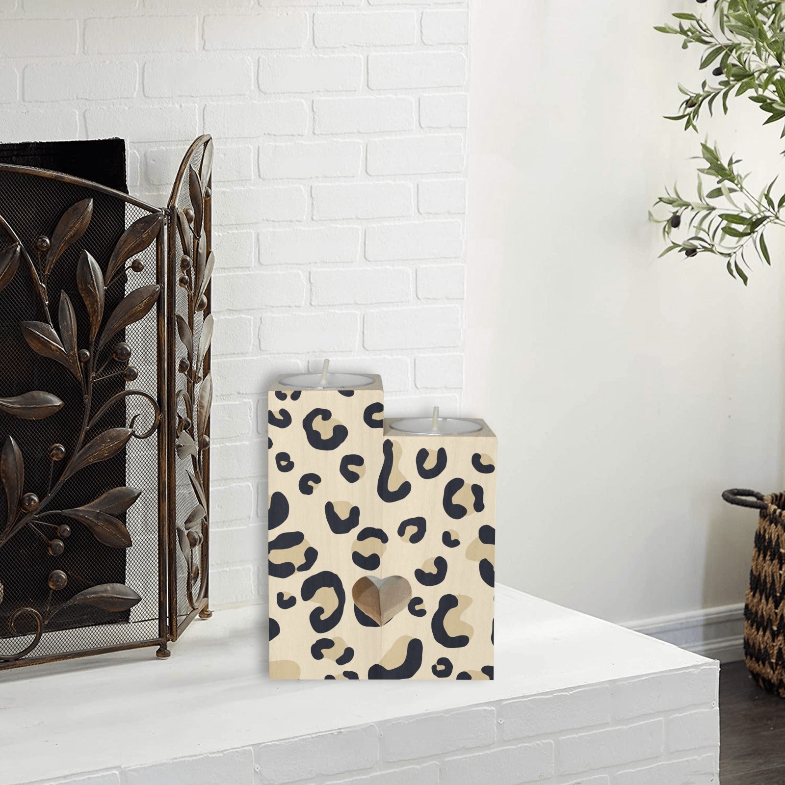 LEOPARD träljushållare (utan ljus)