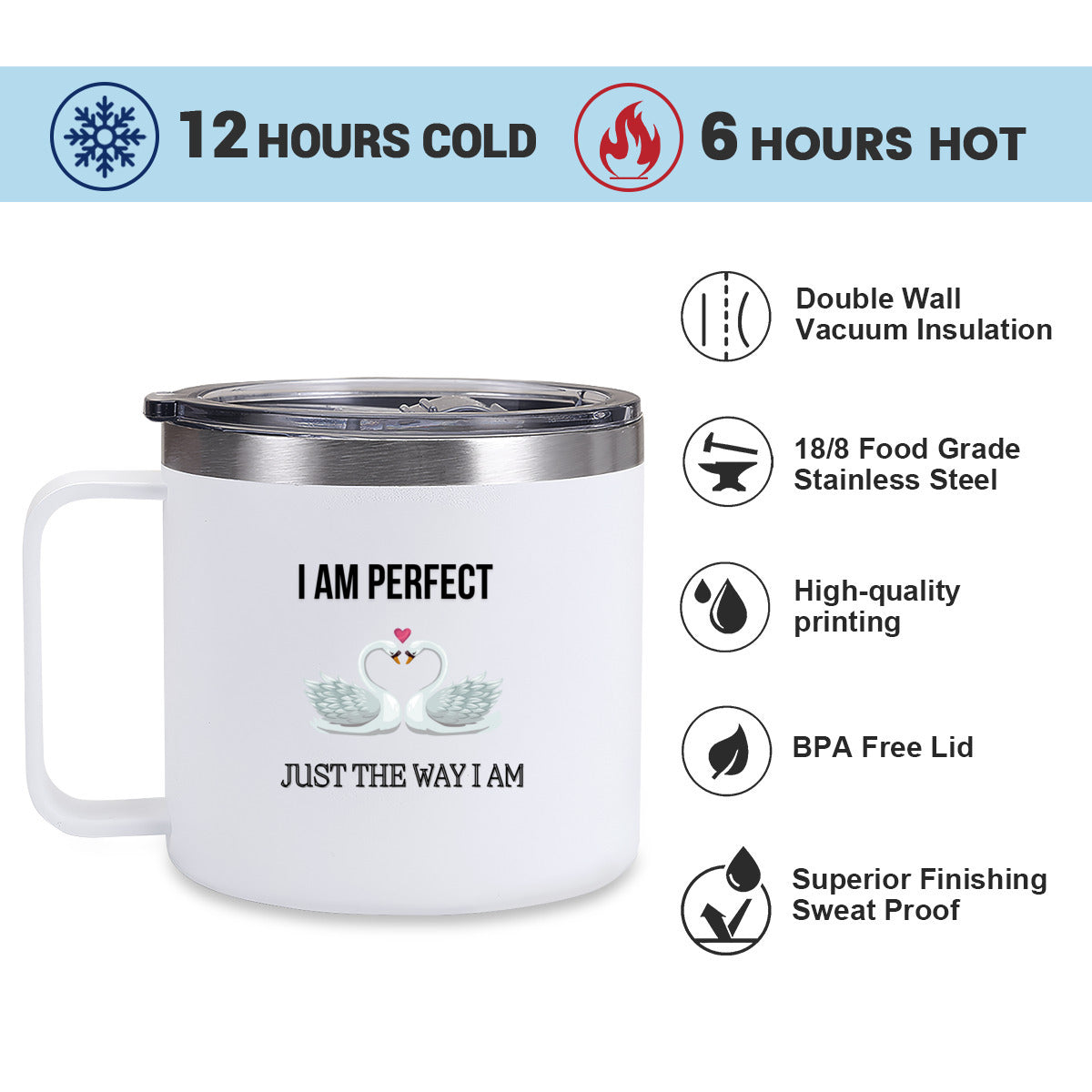 Tumbler Kaffe/te mugg med budskap