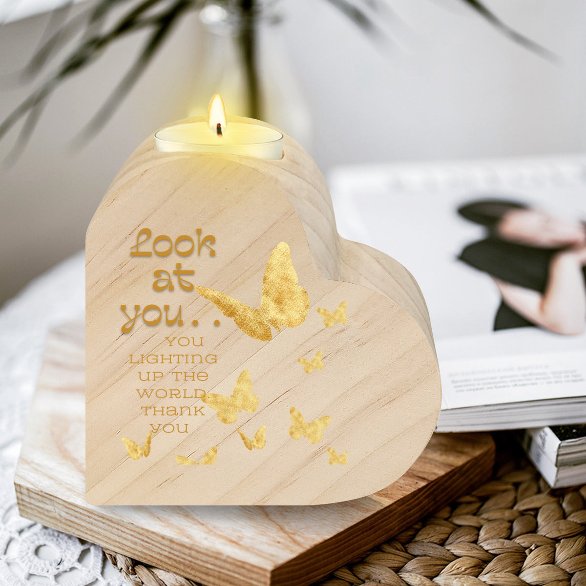 Heminredning Hjärtformad kreativ ljusstake