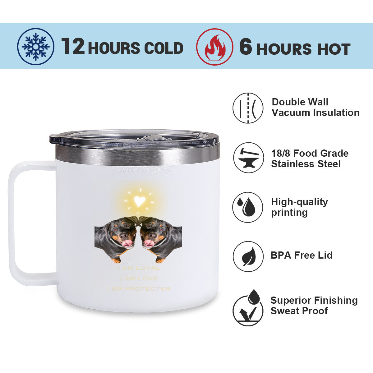 Tumbler Kaffe/te mugg med budskap