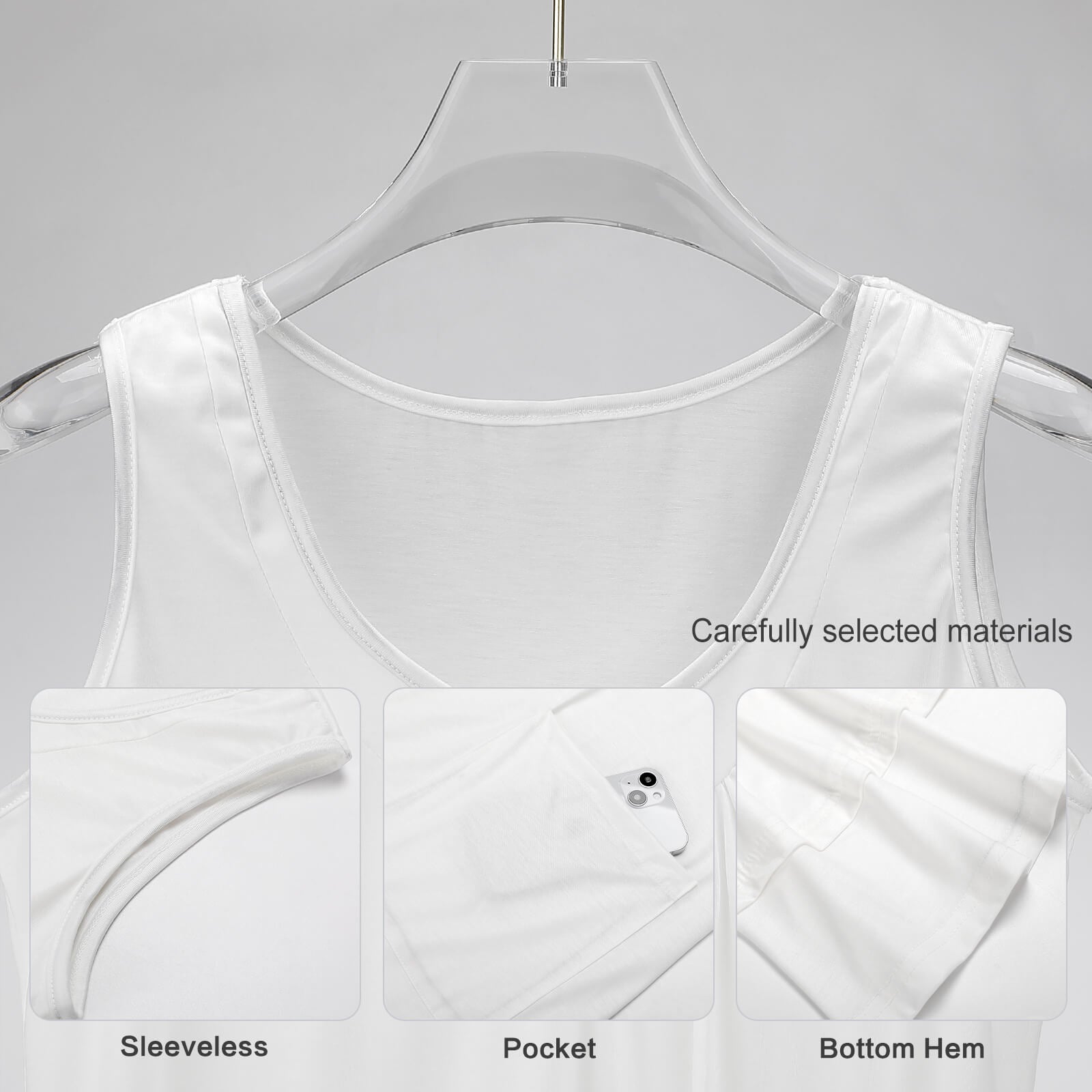 Ärmlös U-ringad klänning – tvådelad look i ett enda plagg