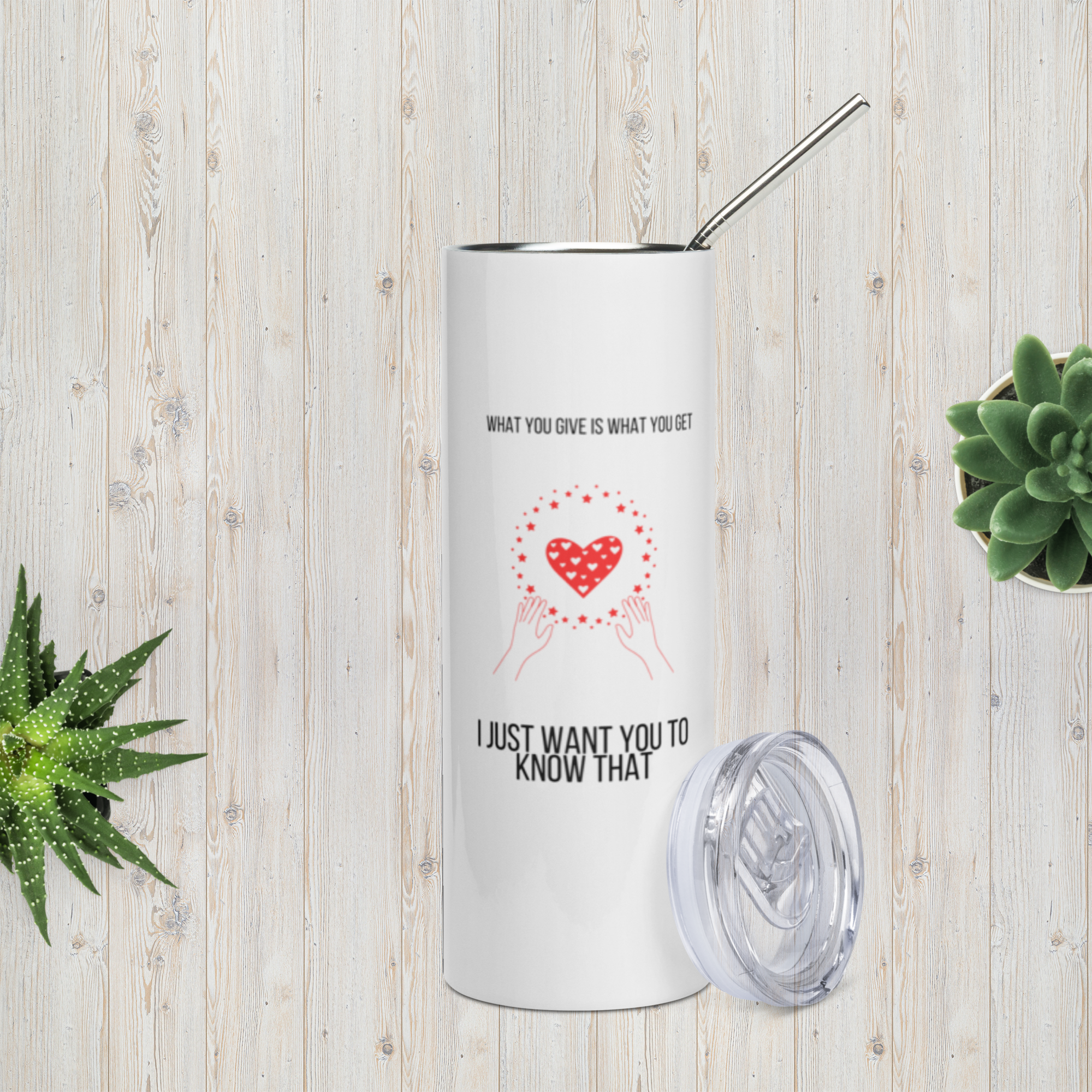 Tumbler rostfritt stål med budskap